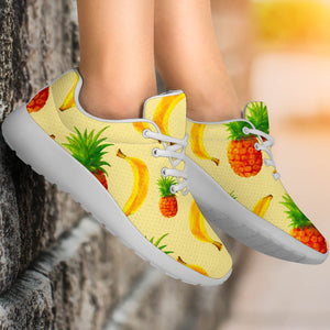 Banana Pineapple Pattern Print Sport Shoes GearFrost