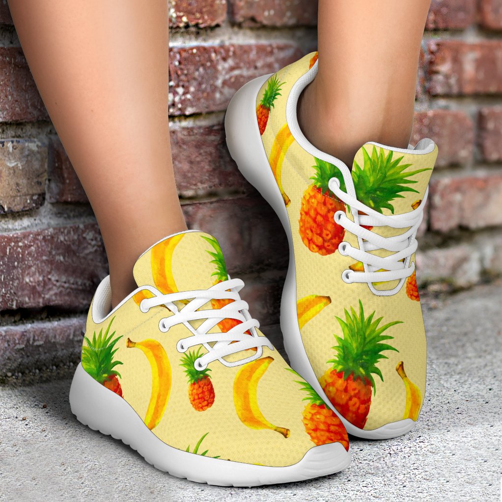 Banana Pineapple Pattern Print Sport Shoes GearFrost