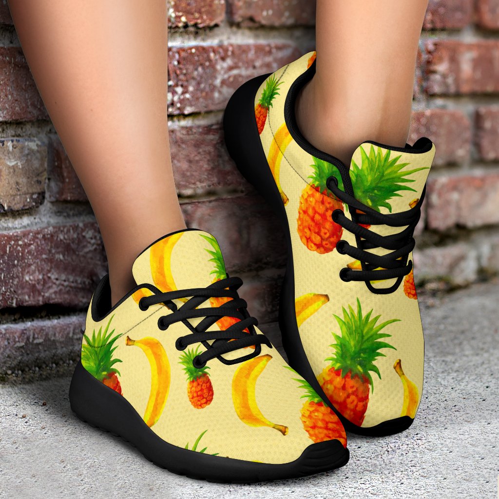 Banana Pineapple Pattern Print Sport Shoes GearFrost