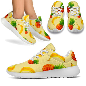 Banana Pineapple Pattern Print Sport Shoes GearFrost