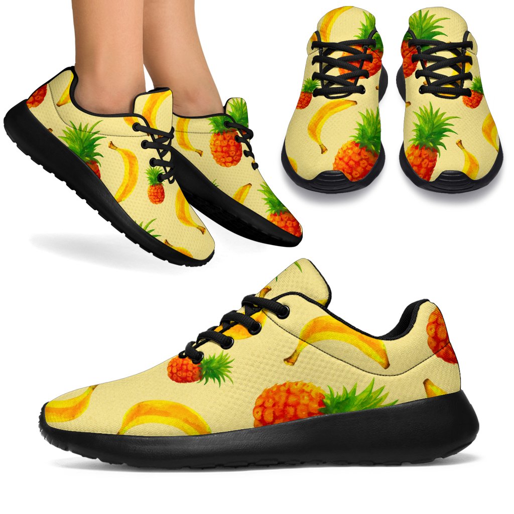 Banana Pineapple Pattern Print Sport Shoes GearFrost