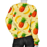 Banana Pineapple Pattern Print Women's Crewneck Sweatshirt GearFrost