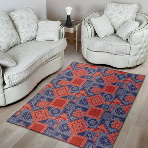 Bandanna Patchwork Pattern Print Area Rug