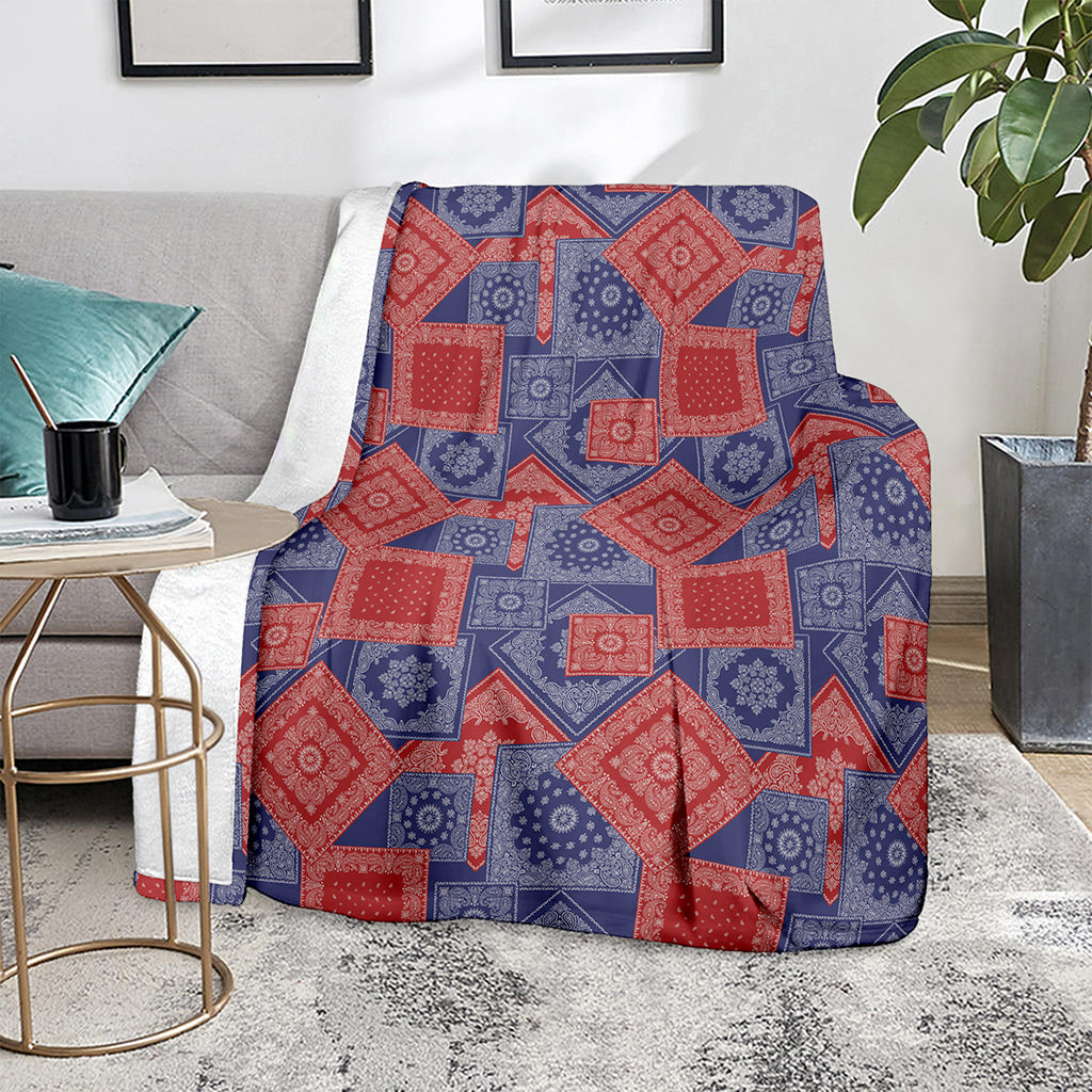 Bandanna Patchwork Pattern Print Blanket