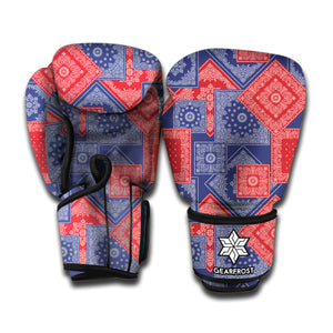 Bandanna Patchwork Pattern Print Boxing Gloves