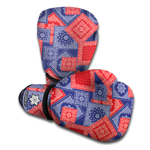 Bandanna Patchwork Pattern Print Boxing Gloves