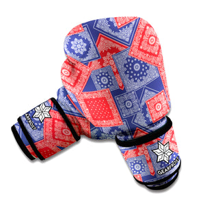 Bandanna Patchwork Pattern Print Boxing Gloves