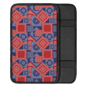 Bandanna Patchwork Pattern Print Car Center Console Cover