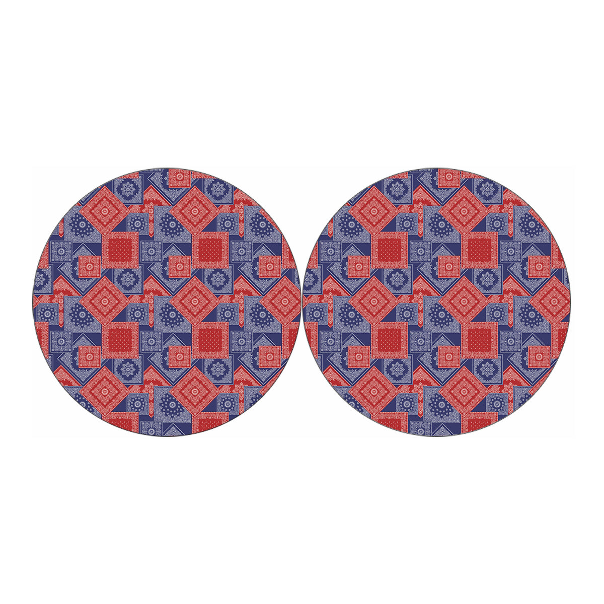 Bandanna Patchwork Pattern Print Car Coasters