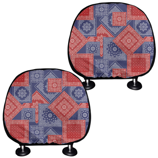 Bandanna Patchwork Pattern Print Car Headrest Covers