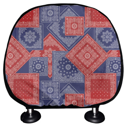 Bandanna Patchwork Pattern Print Car Headrest Covers