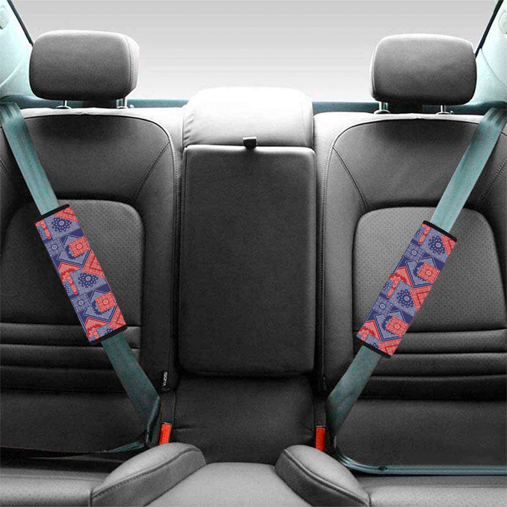 Bandanna Patchwork Pattern Print Car Seat Belt Covers