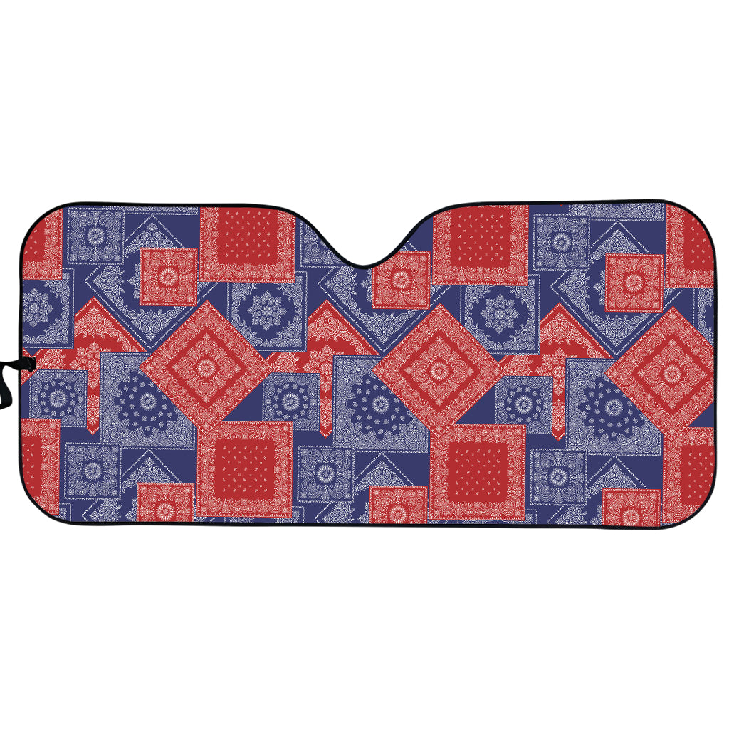 Bandanna Patchwork Pattern Print Car Sun Shade