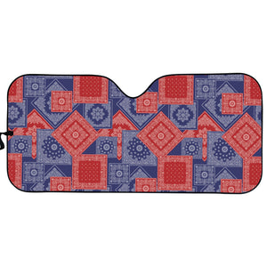 Bandanna Patchwork Pattern Print Car Sun Shade