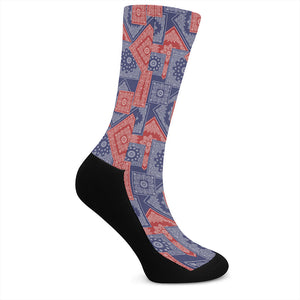 Bandanna Patchwork Pattern Print Crew Socks