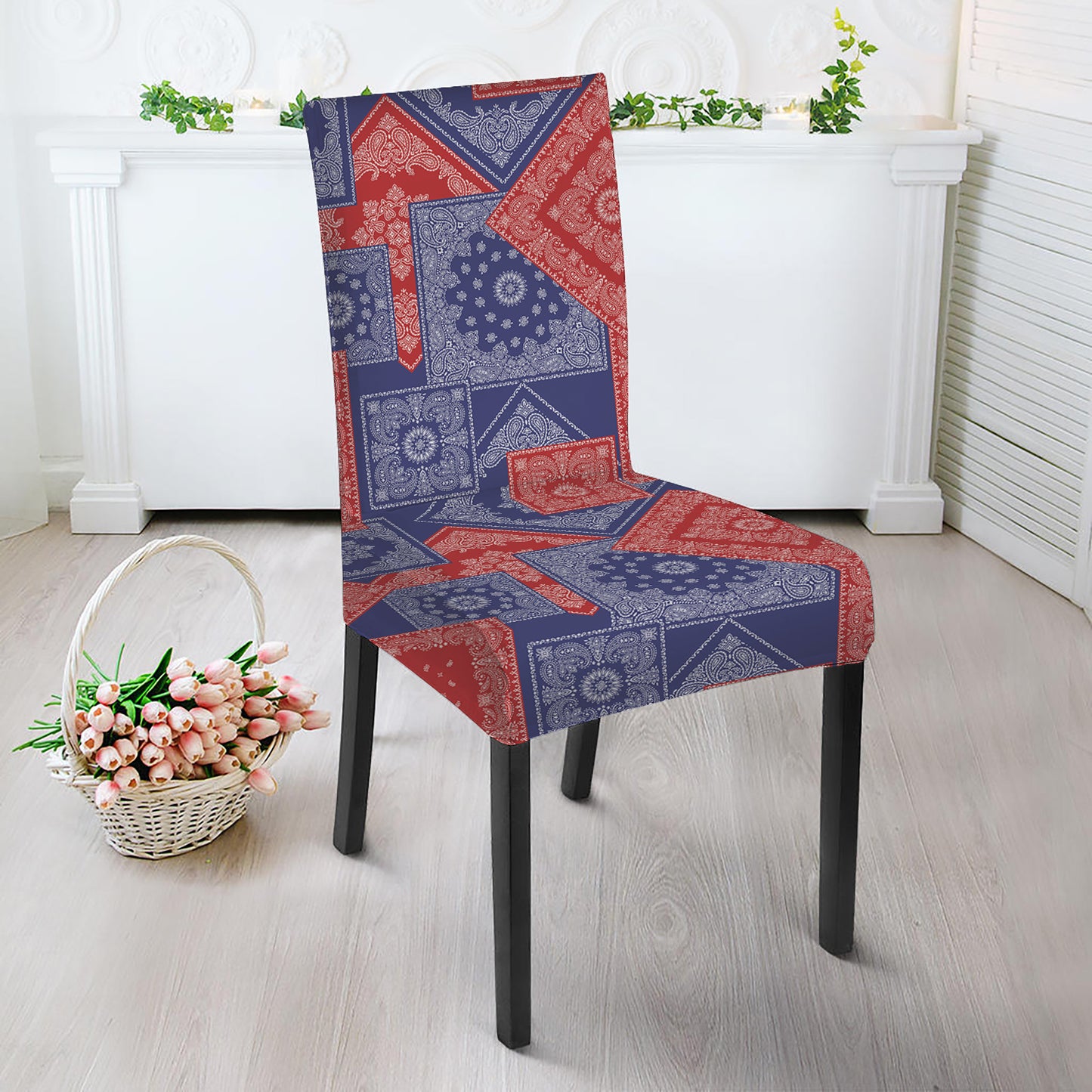 Bandanna Patchwork Pattern Print Dining Chair Slipcover