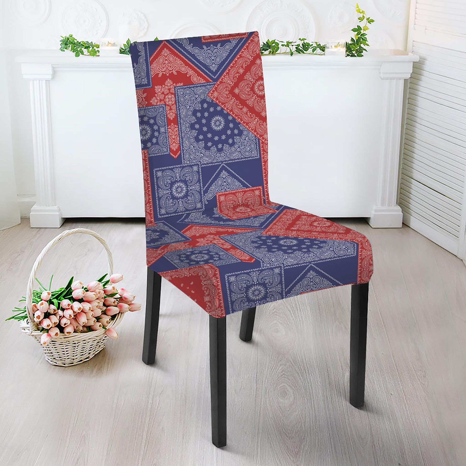 Bandanna Patchwork Pattern Print Dining Chair Slipcover