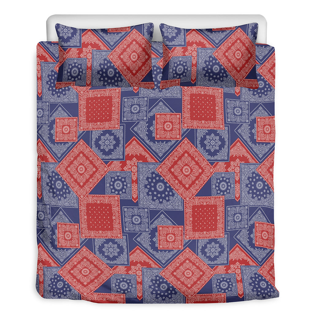 Bandanna Patchwork Pattern Print Duvet Cover Bedding Set