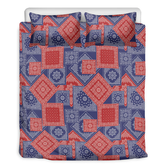 Bandanna Patchwork Pattern Print Duvet Cover Bedding Set