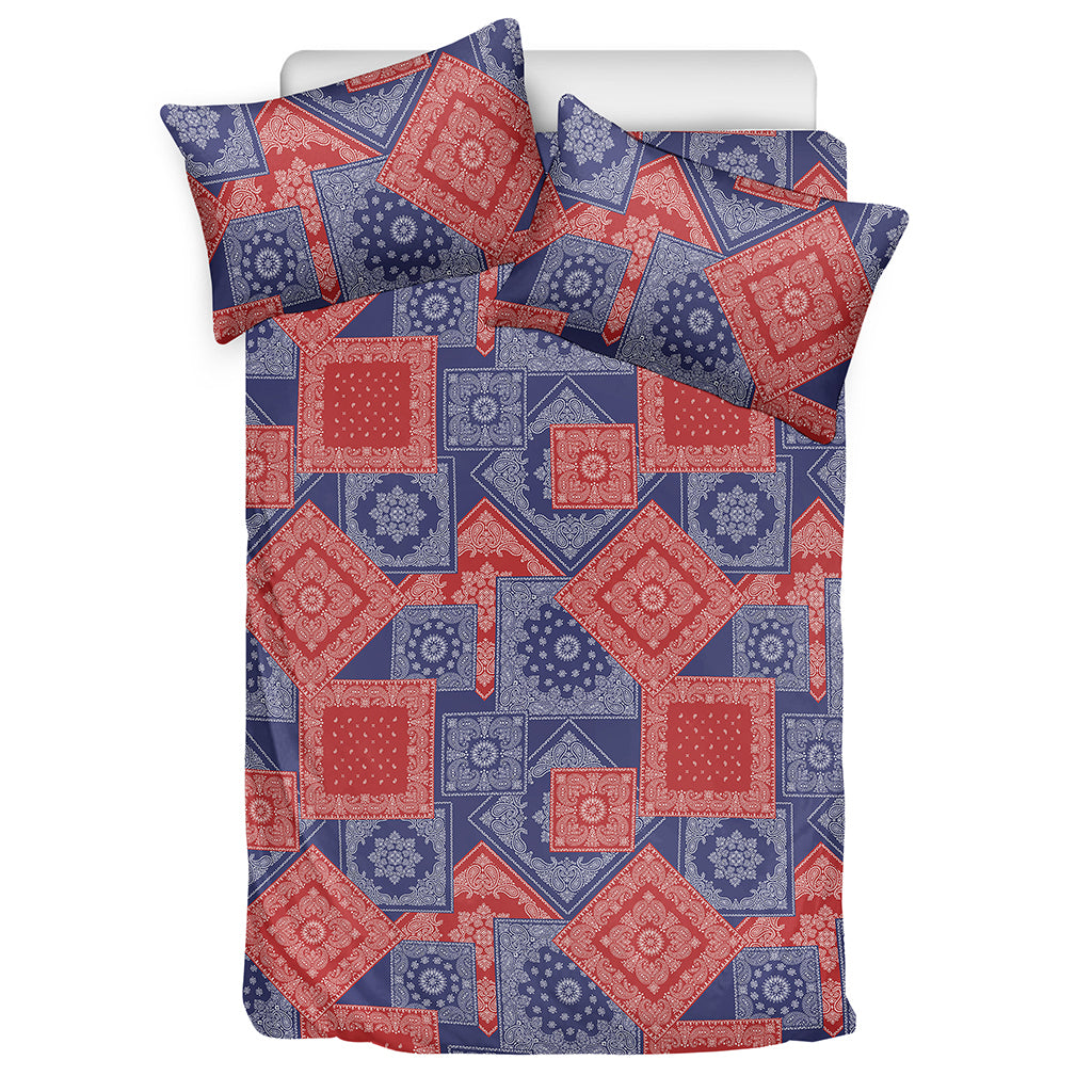 Bandanna Patchwork Pattern Print Duvet Cover Bedding Set