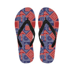 Bandanna Patchwork Pattern Print Flip Flops