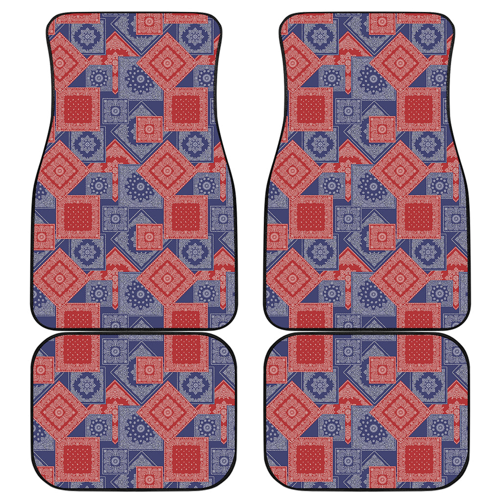 Bandanna Patchwork Pattern Print Front and Back Car Floor Mats