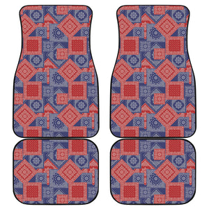 Bandanna Patchwork Pattern Print Front and Back Car Floor Mats