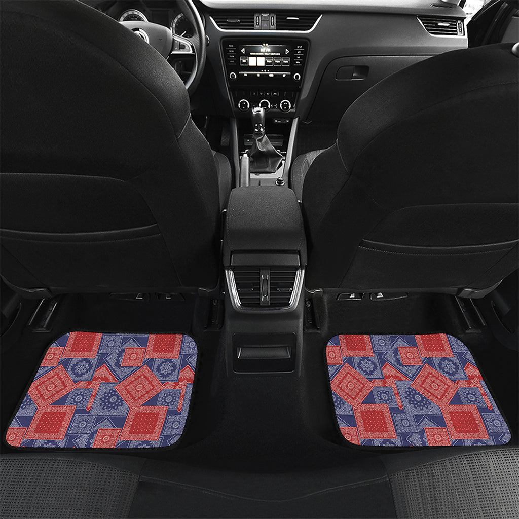 Bandanna Patchwork Pattern Print Front and Back Car Floor Mats