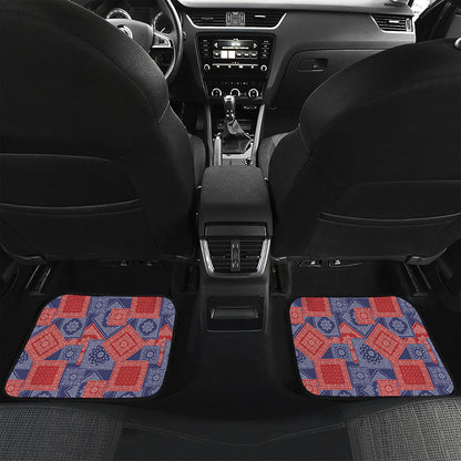 Bandanna Patchwork Pattern Print Front and Back Car Floor Mats