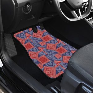 Bandanna Patchwork Pattern Print Front and Back Car Floor Mats