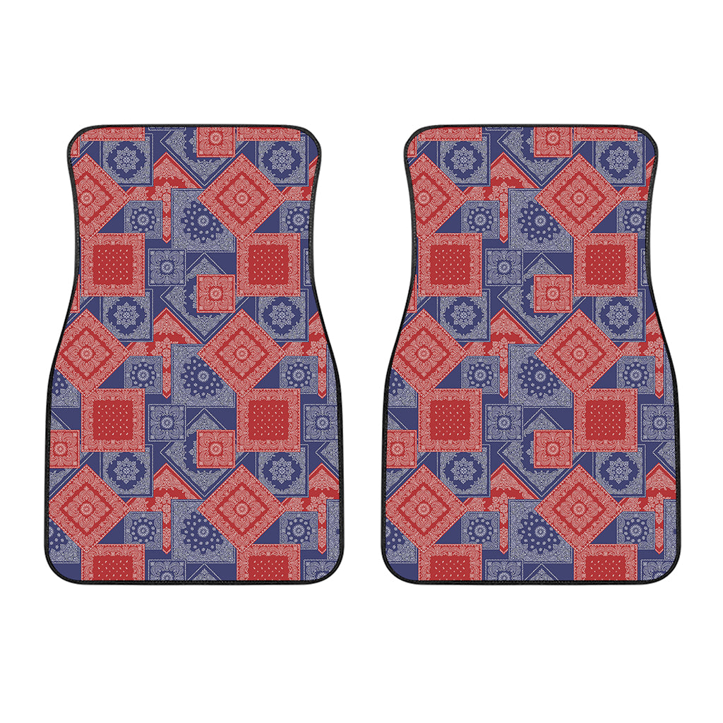 Bandanna Patchwork Pattern Print Front Car Floor Mats