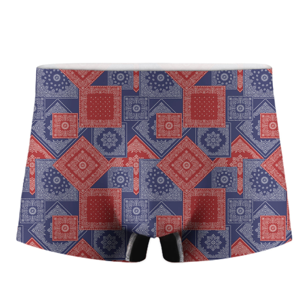 Bandanna Patchwork Pattern Print Men's Boxer Briefs