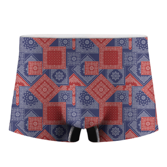 Bandanna Patchwork Pattern Print Men's Boxer Briefs