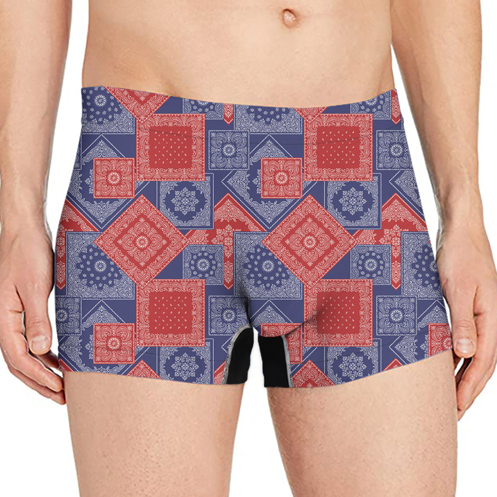 Bandanna Patchwork Pattern Print Men's Boxer Briefs