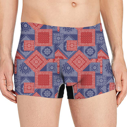 Bandanna Patchwork Pattern Print Men's Boxer Briefs