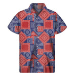 Bandanna Patchwork Pattern Print Men's Short Sleeve Shirt