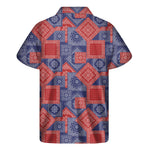 Bandanna Patchwork Pattern Print Men's Short Sleeve Shirt