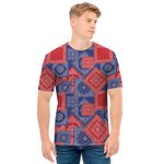 Bandanna Patchwork Pattern Print Men's T-Shirt