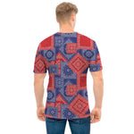 Bandanna Patchwork Pattern Print Men's T-Shirt