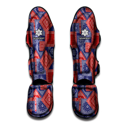 Bandanna Patchwork Pattern Print Muay Thai Shin Guard