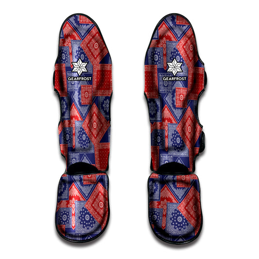 Bandanna Patchwork Pattern Print Muay Thai Shin Guard