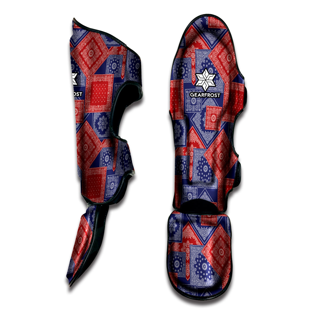 Bandanna Patchwork Pattern Print Muay Thai Shin Guard
