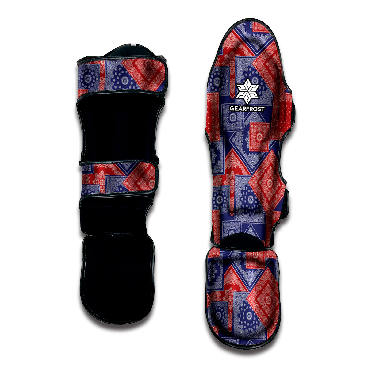 Bandanna Patchwork Pattern Print Muay Thai Shin Guard