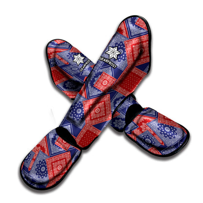 Bandanna Patchwork Pattern Print Muay Thai Shin Guard