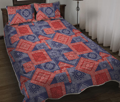 Bandanna Patchwork Pattern Print Quilt Bed Set