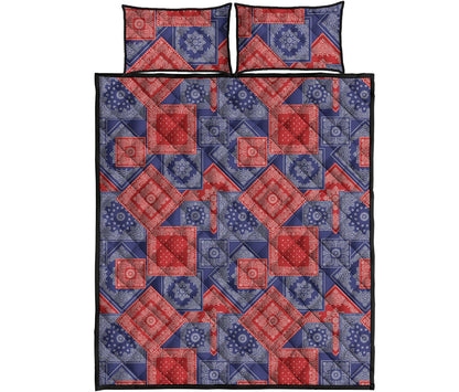 Bandanna Patchwork Pattern Print Quilt Bed Set