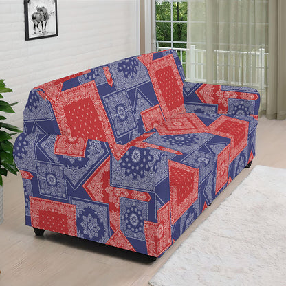 Bandanna Patchwork Pattern Print Sofa Cover