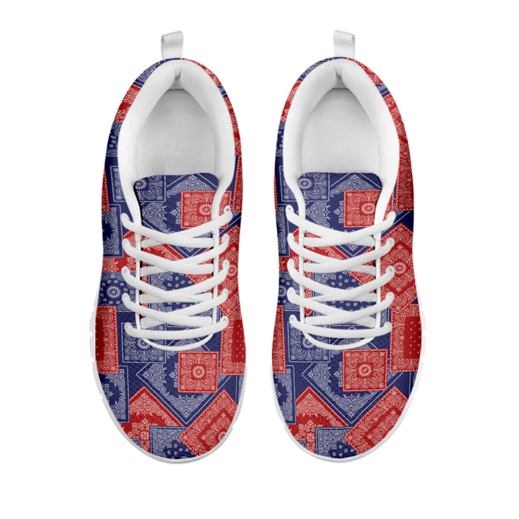 Bandanna Patchwork Pattern Print White Sneakers