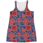 Bandanna Patchwork Pattern Print Women's Racerback Tank Top