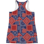 Bandanna Patchwork Pattern Print Women's Racerback Tank Top
